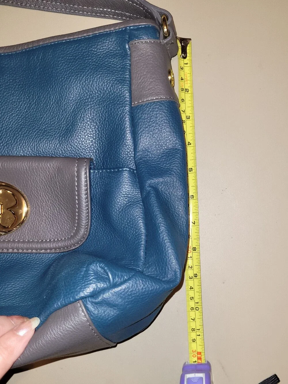 Emma Fox - Blue and Gray Women's Shoulder Bag.